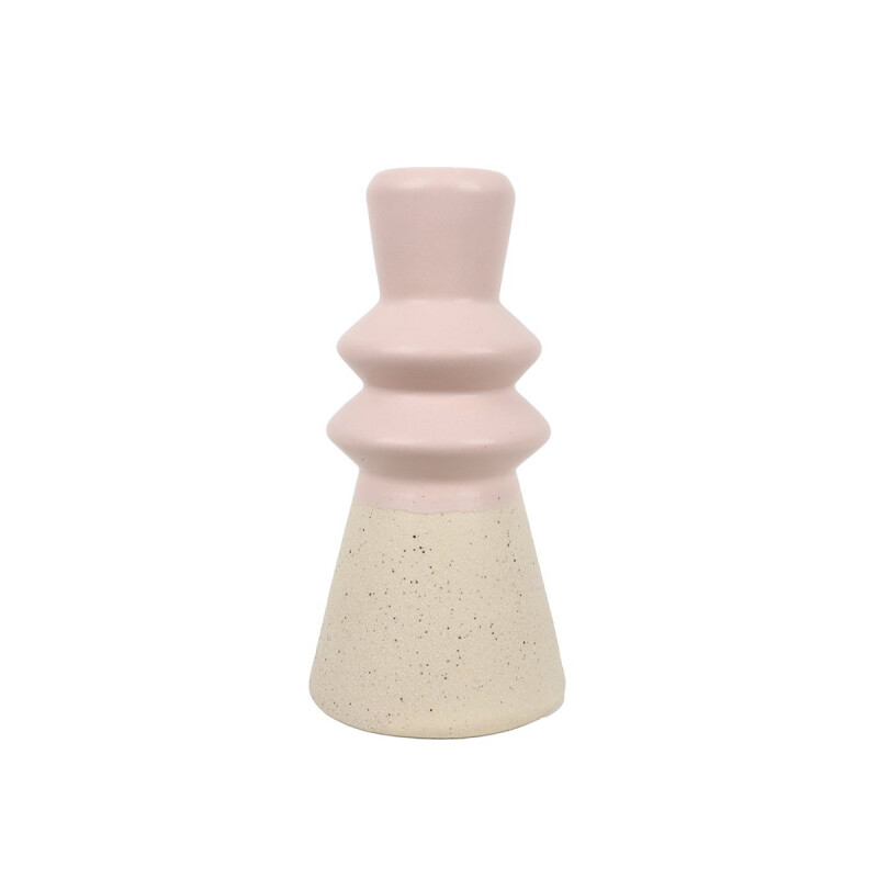CANDELABRO BOCEL 7x7x14.5CM CERAMICA ROSA CANDELABRO BOCEL 7x7x14.5CM CERAMICA ROSA