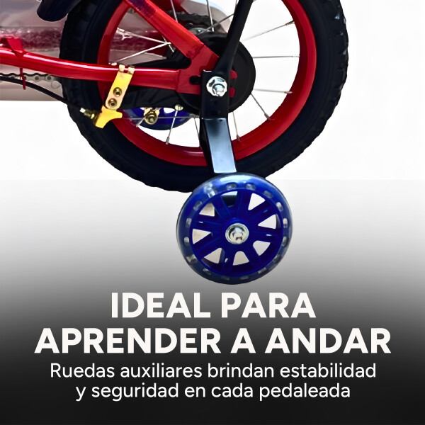 Bicicleta Infantil XMZ Rodado12 Canasto Parrilla Guardabarro Rojo 1