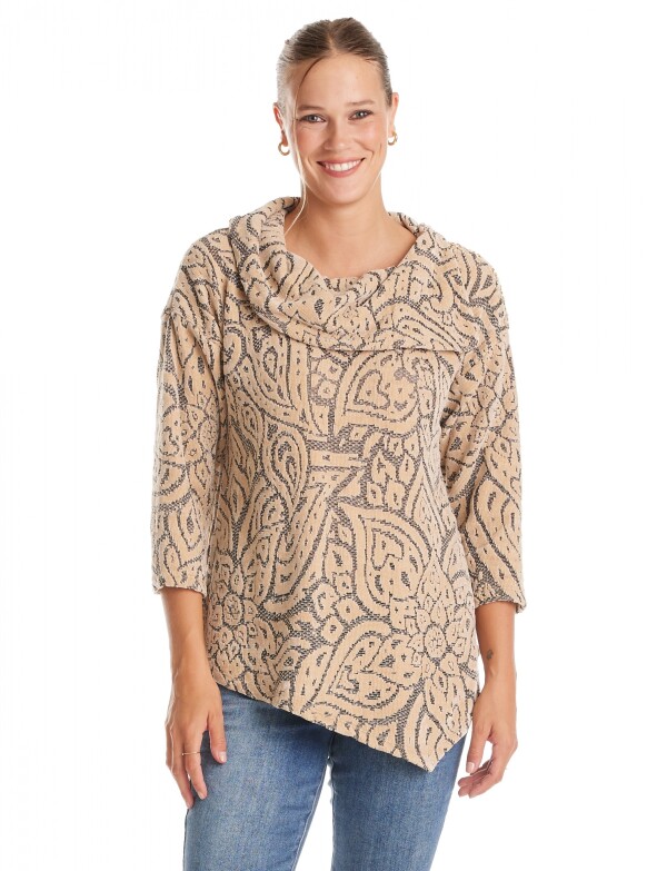 Buzo Labrado Flores BEIGE/MULTI