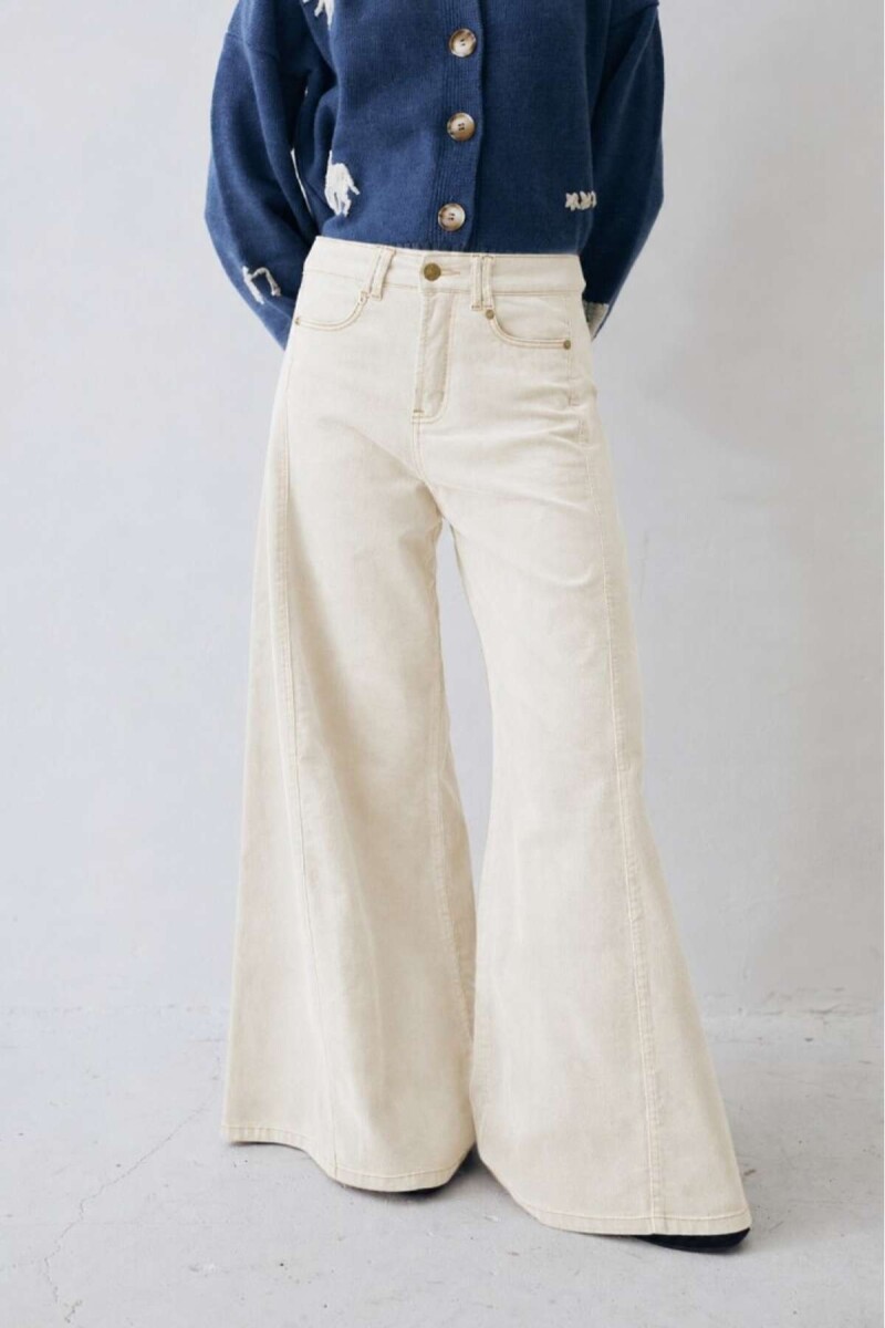 Pantalón Wide XL Corderoy - Crudo 