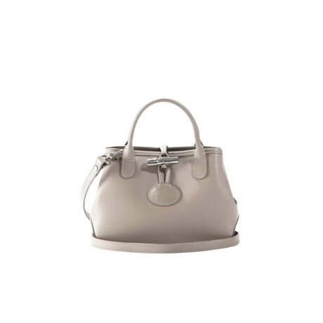 Longchamp -Cartera pequeña de Cuero, Roseau Essential Beige