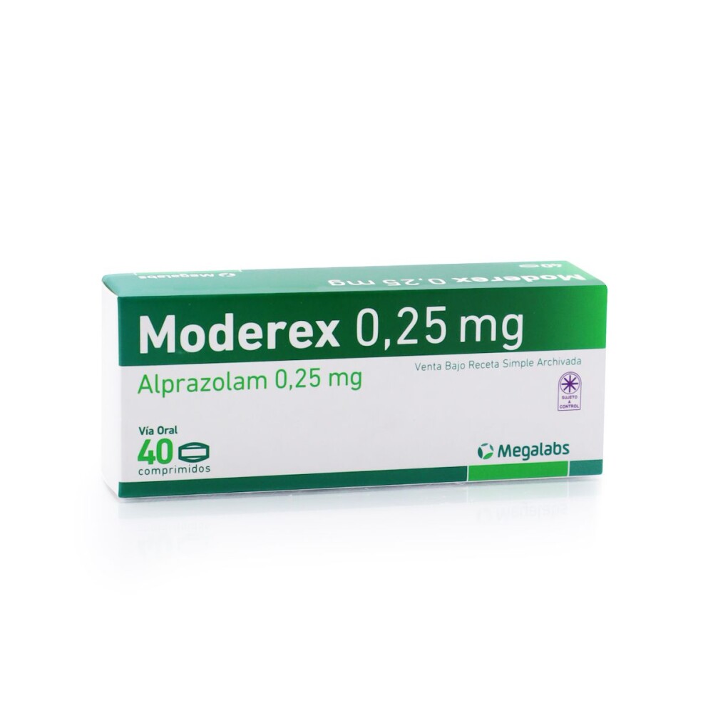 MODEREX 0,25 MG. CJ X 40 COMP. única