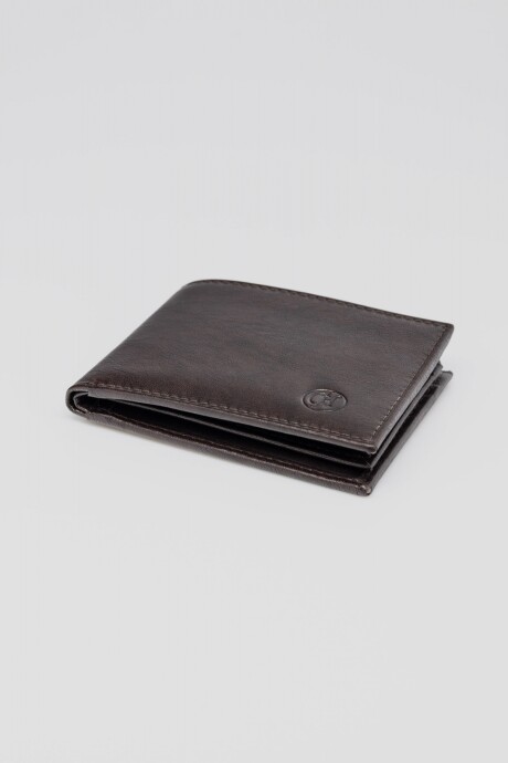 Billetera Bifold flip up Marron
