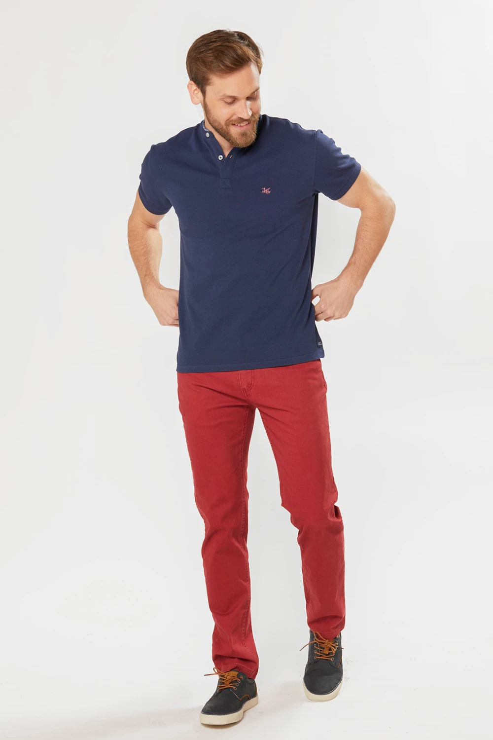 PANTALÓN 5 BOLSILLOS CON SPANDEX Bordeau