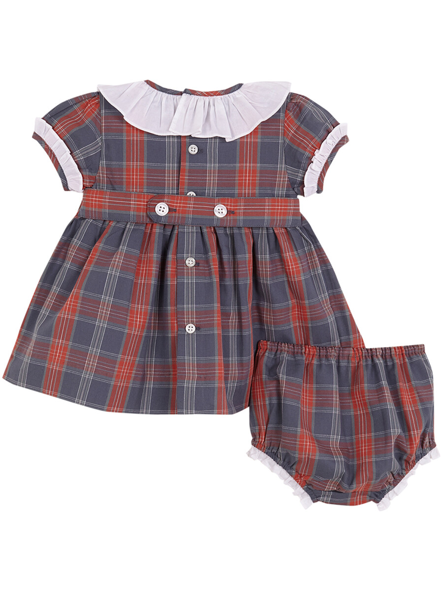 Vestido Cuadro Tartan Azul Pato