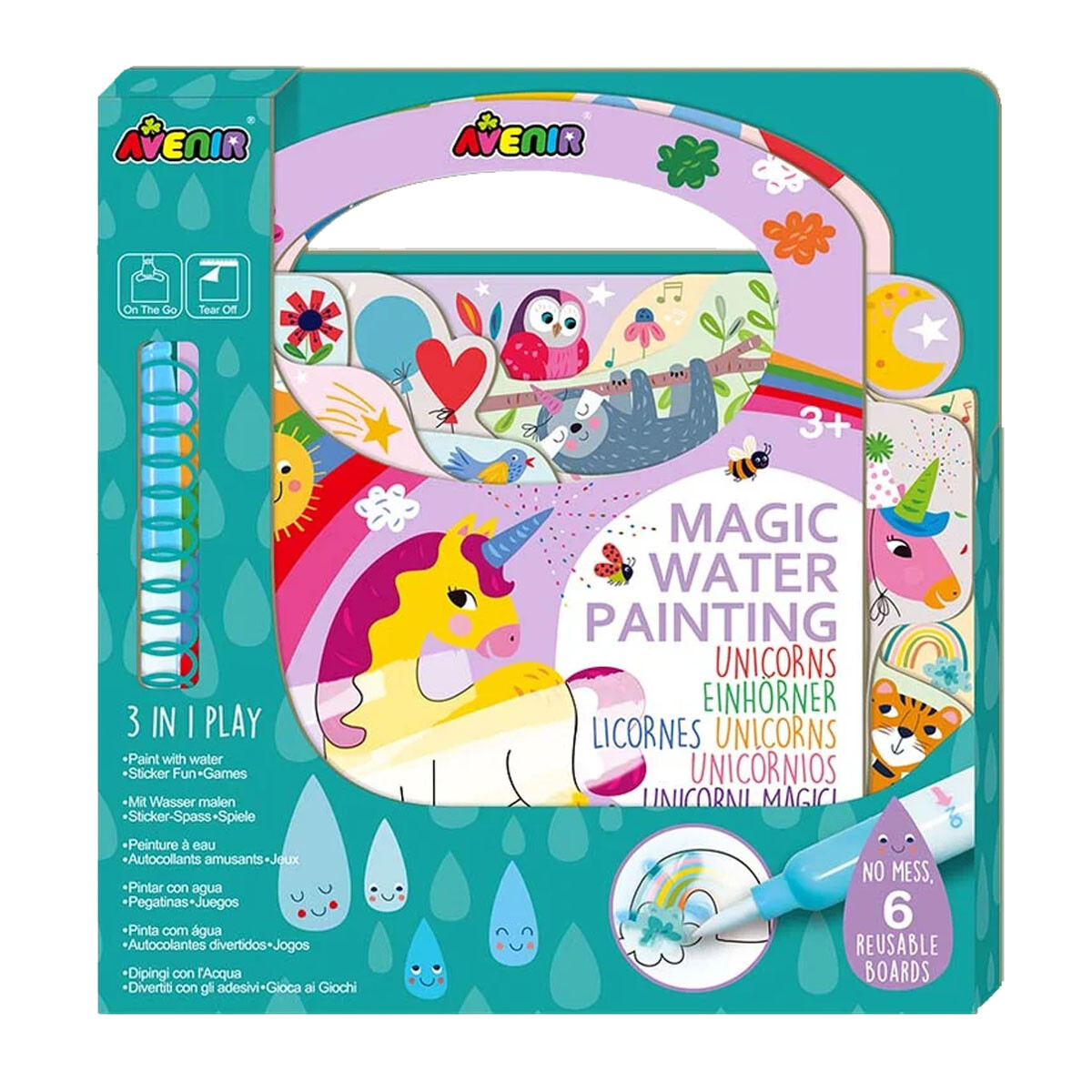 Libro mágico pintado con agua - Unicornios 