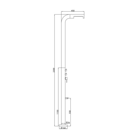 COLUMNA DUCHA PARA EXTERIOR SATINADA 127X32X21 000