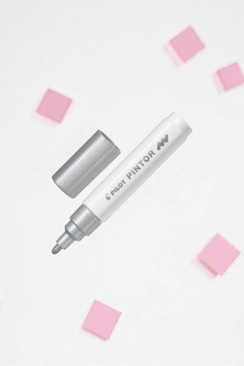 Marcador pilot mm punta 1.4 mm. Plata 