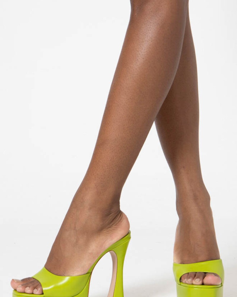 Sandalia Taco Alto Plataforma Verde U