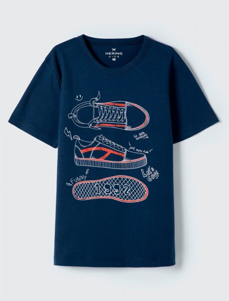 CAMISETA MASCULINA MANGA CORTA  AZUL MARINO