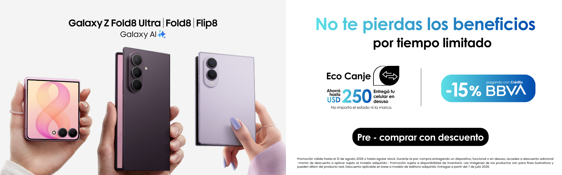 Pre-venta Galaxy Z Fold Utra, Fold 8 y Flip 8