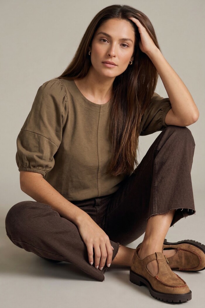 Remera Algodón Manga Globo Safari