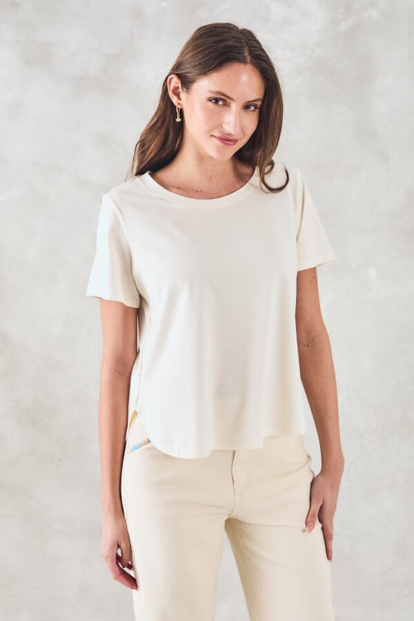 Remera Algodon Peinado Nácar