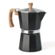 Cafetera Italiana Espresso 6 Tazas Aluminio Negro