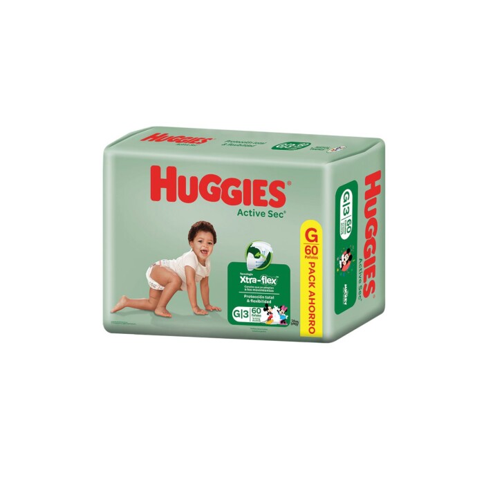 HUGGIES ACTIVE SEC GRANDE HICT PAQ. X 60 única