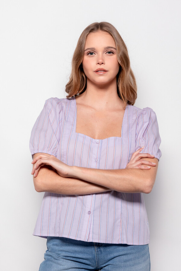 CAMISA CALA STRIPE Lila Amatista