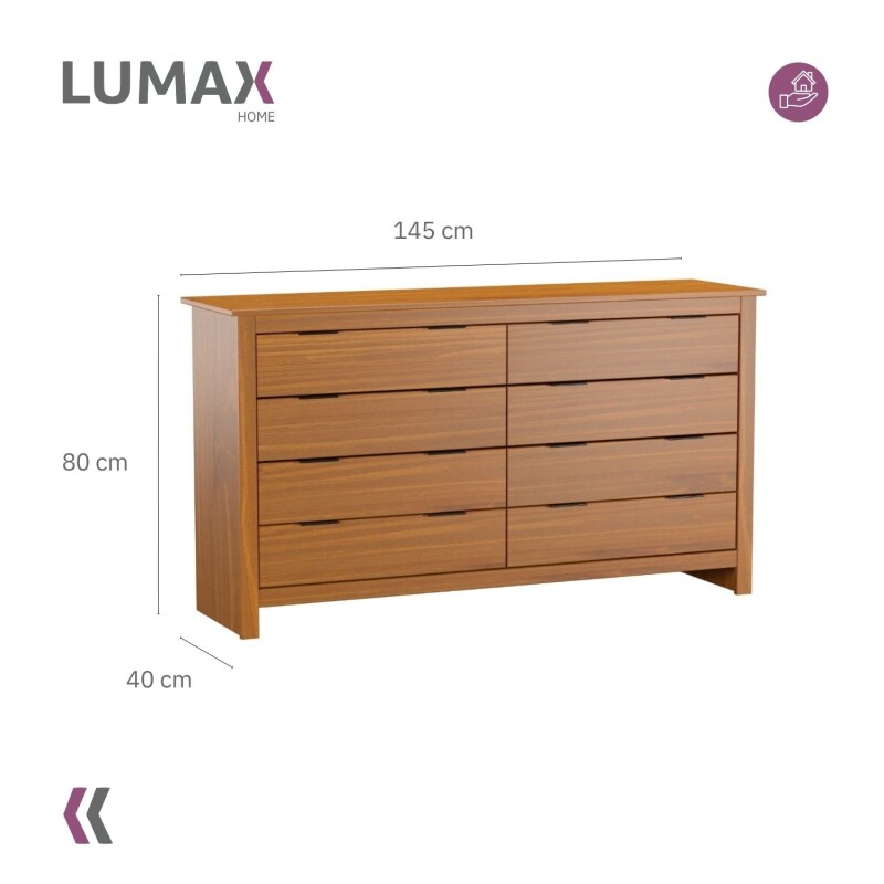 Cómoda Cajonera Madera Maciza Grande 8 Cajones Lumax Cómoda Cajonera Madera Maciza Grande 8 Cajones Lumax