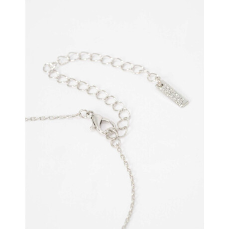 Collar Con Charms De Metal. Plateado Rodio