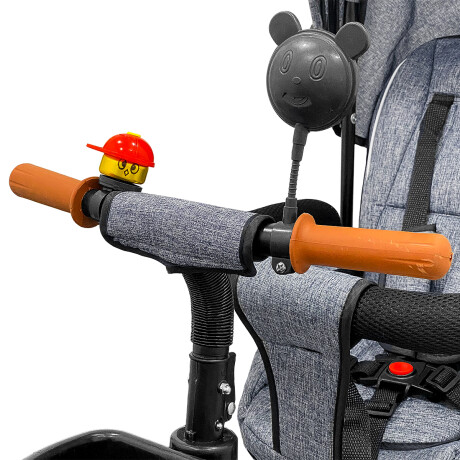 Coche Triciclo Bebé Con Capota Anti UV Giratoria 360 Gris