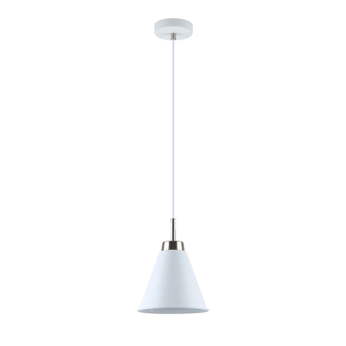 Lámpara colgante cónico metal blanco y cromo Ø18cm - IX9003 