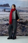Cardigan rayado buttons negro