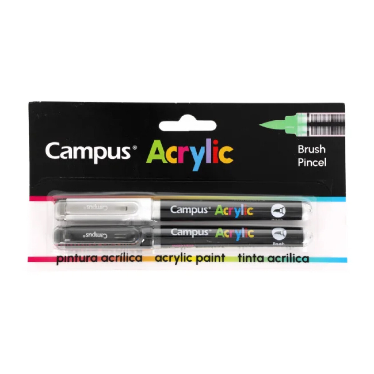 Marcador Campus Acrylic punta Pincel x 2 