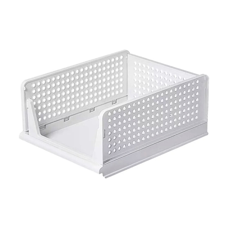 Cesto organizador apilable G 43 x 33.5 x 18 cm BLANCO