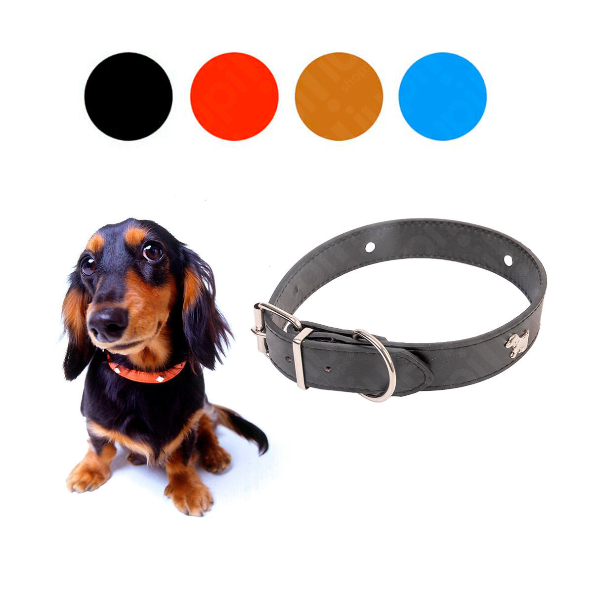 Collar Para Perros 57x3 Cm Perritos Varios Colores - Color negro 