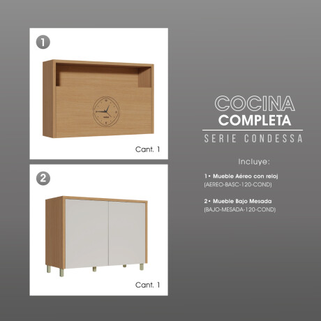 JUEGO MODULAR PARA COCINA INCLUYE AEREO Y BAJO MESADA GAMAS DE BEIGE