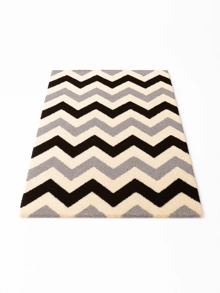 ALFOMBRA ZIGZAG MARRON