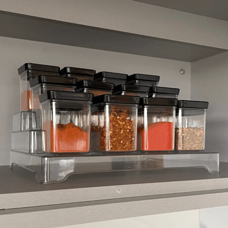 Kit Especiero X13 Lumini Frascos para Condimentos y Soporte Negro