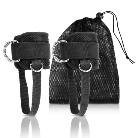Tobillera Para Polea X2 Maquina Crossover Agarre Pie Negro