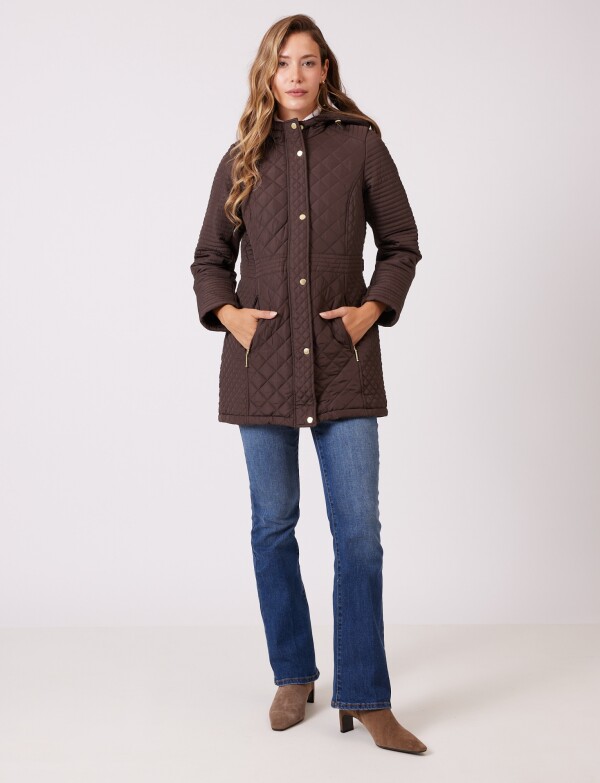 Campera Matelassé & Capucha MARRON