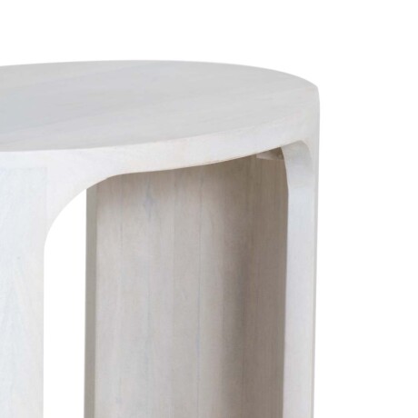 MESA AUXILIAR MADERA BLANCO OVAL