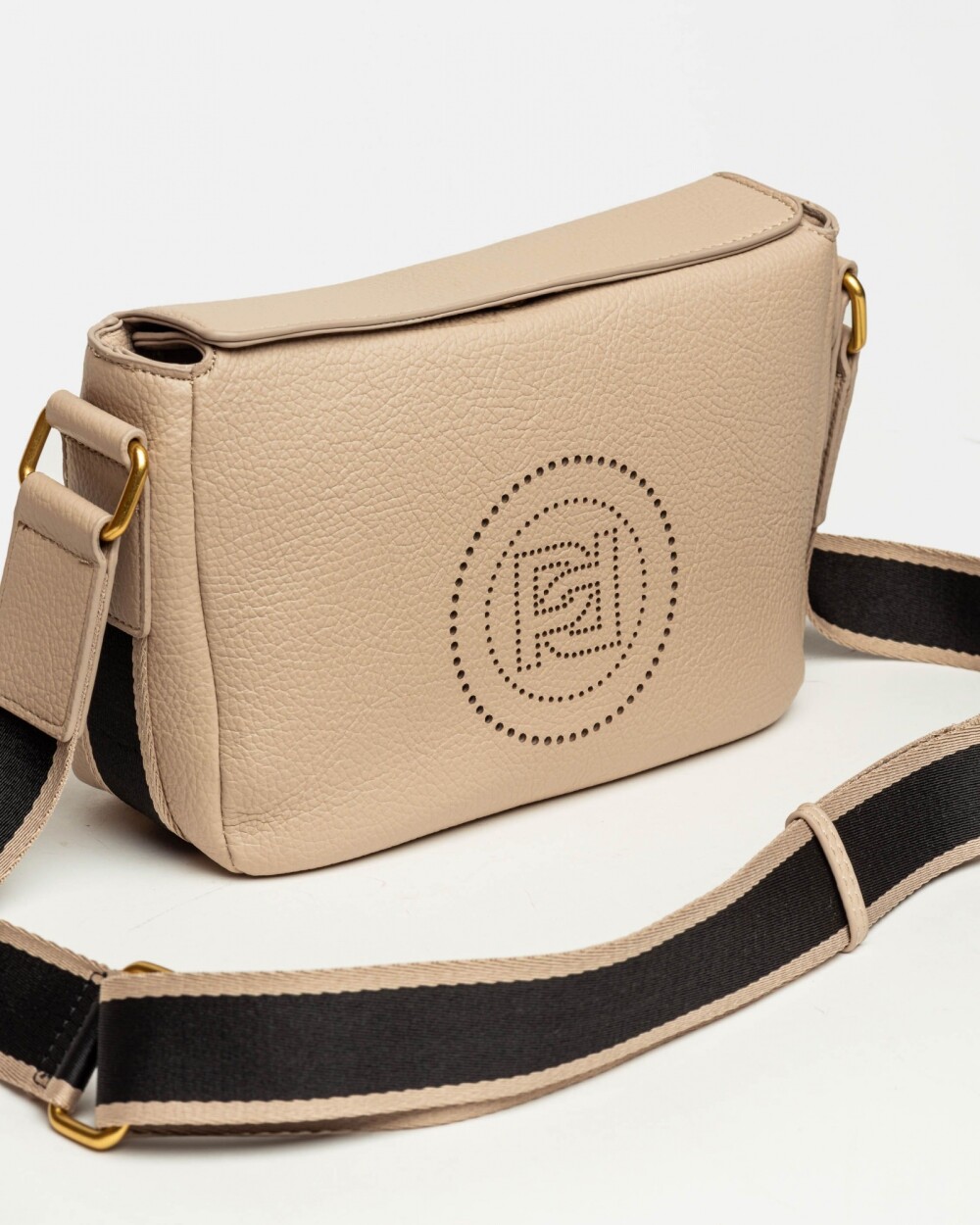 Bandolera Key en efecto cuero graneado Natural