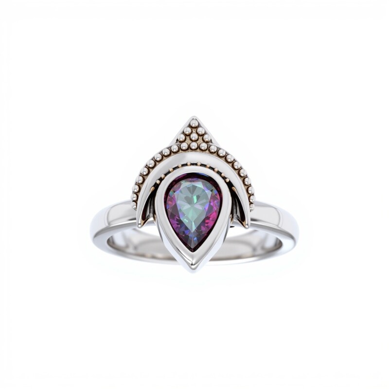 Anillo Lagrima-Plata 925-Piedra Topacio Místico-AN3262 conpiedra