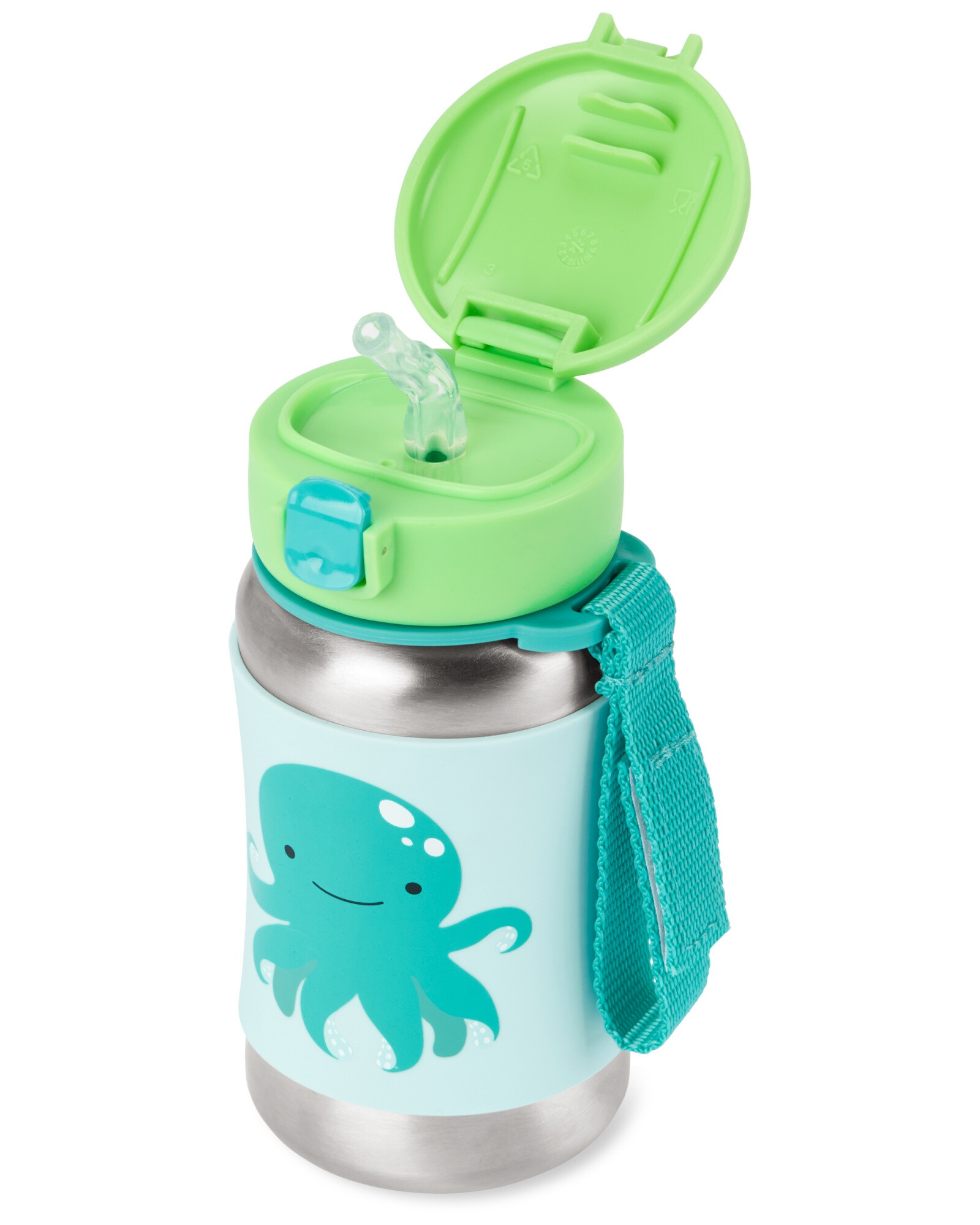 Botella de acero inoxidable con sorbito, diseño pulpo Botella de acero inoxidable con sorbito, diseño pulpo