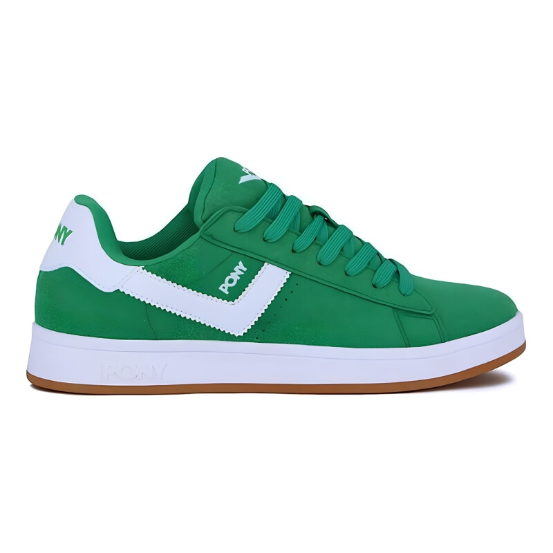 Championes Pony Lifestyle Square Gamuza Unx Verde-Blanco