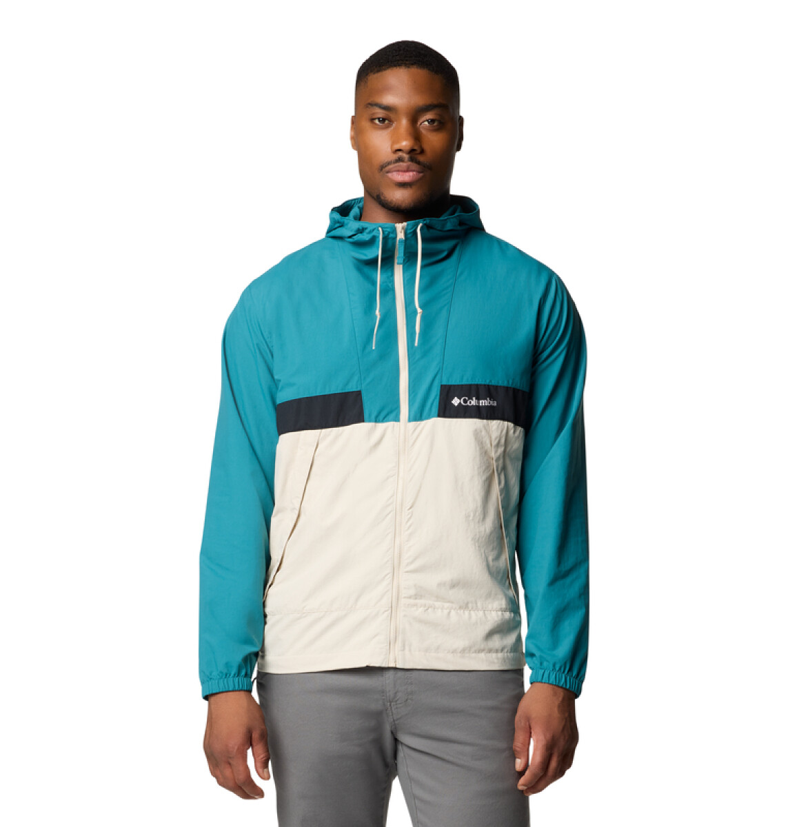 Campera Spire Valley Hooded Hombre - River Blue, Circular Linescape 
