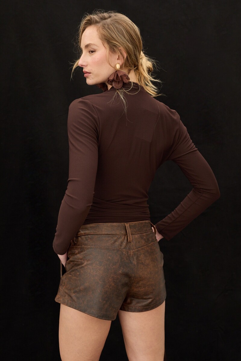 Short Leather Ocaso Desgastado