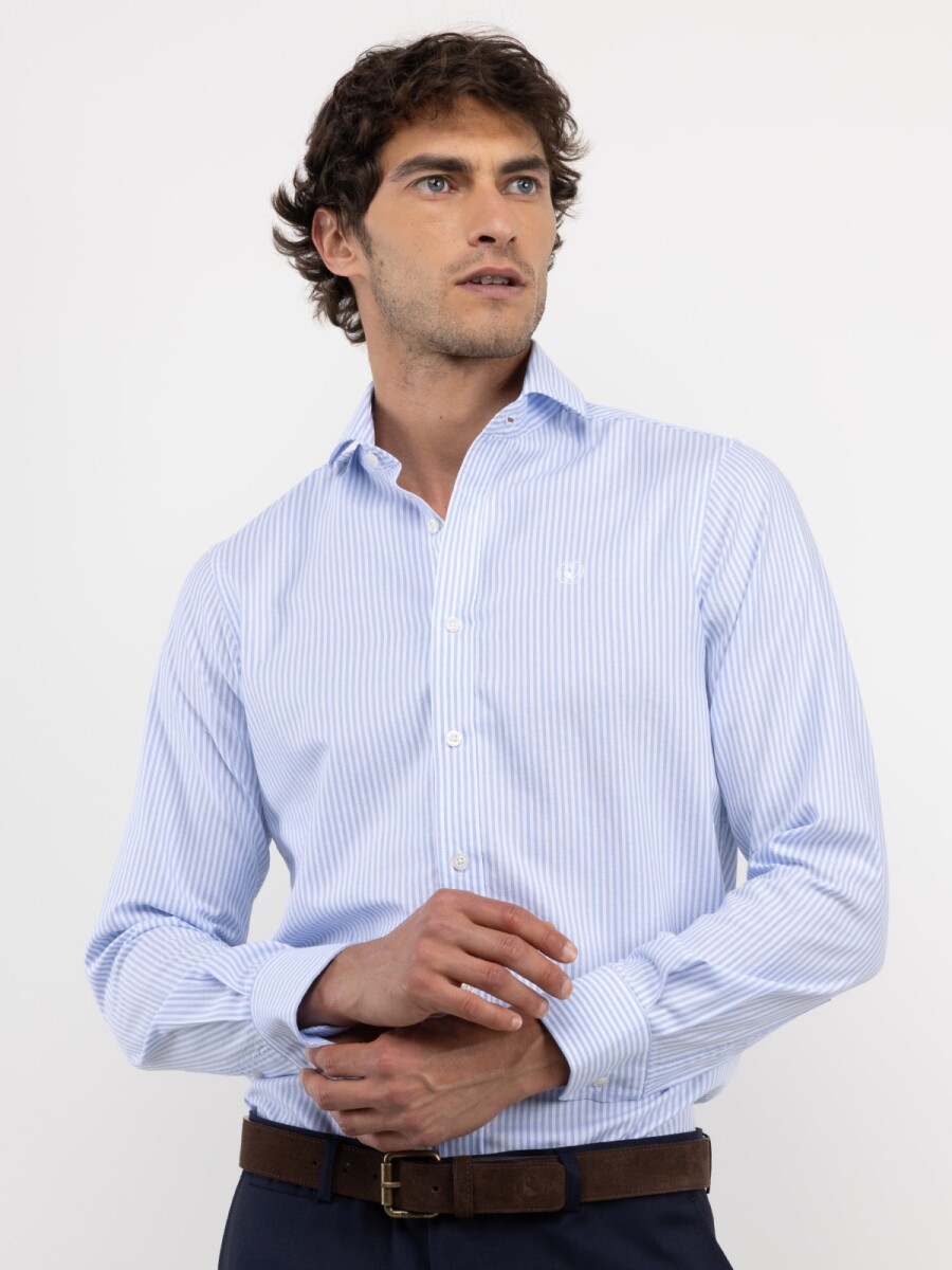 Camisa Pint Point El Ganso - Rayas Celeste y Blanca 