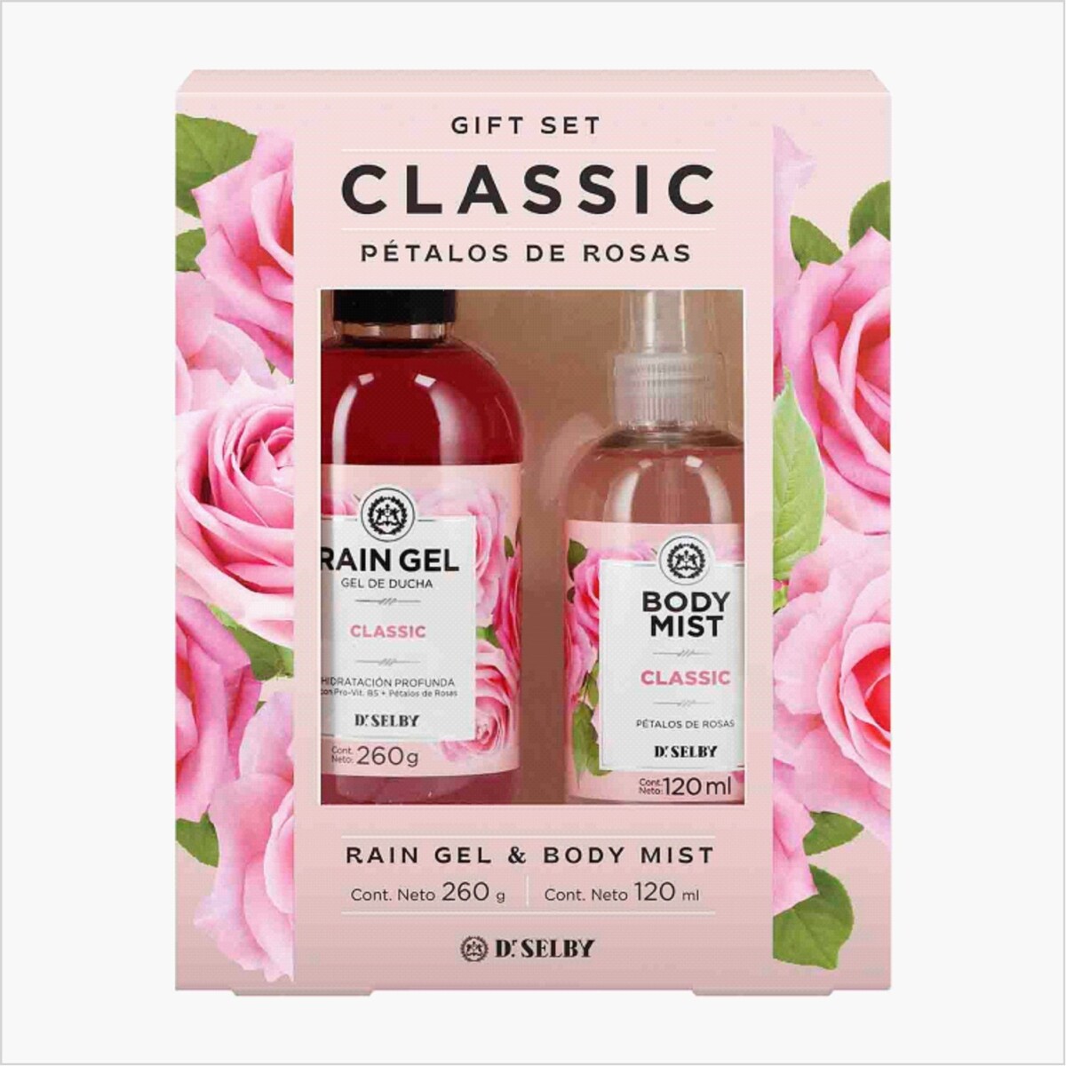 Pack Perfume Rain Gel Pétalos de Rosas Classic 120ml + Gel de Ducha 200ml 