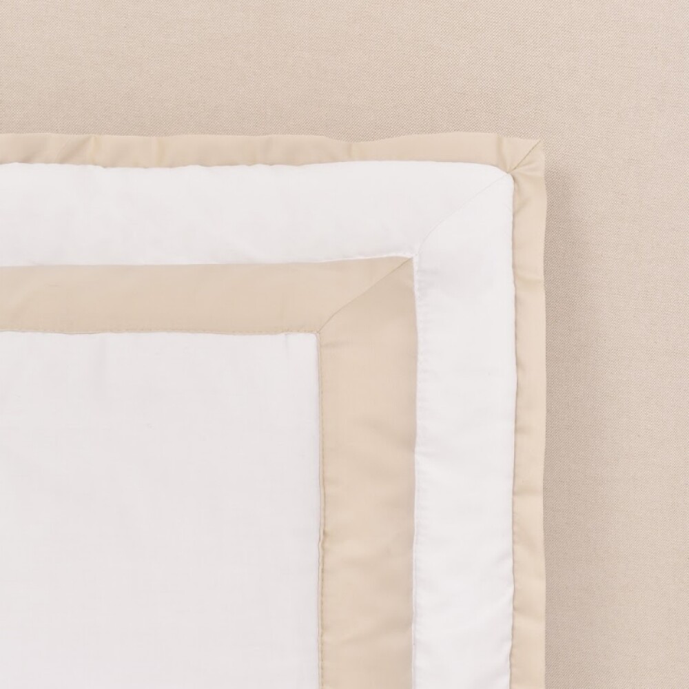 Edredón Finezza Color Block Blanco con Beige 290×250 cm