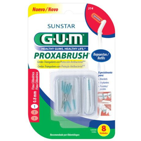 GUM REPUESTO INTERDENTALES FINO CILÍNDRICO 1mm N°314 8 UNIDADES GUM REPUESTO INTERDENTALES FINO CILÍNDRICO 1mm N°314 8 UNIDADES