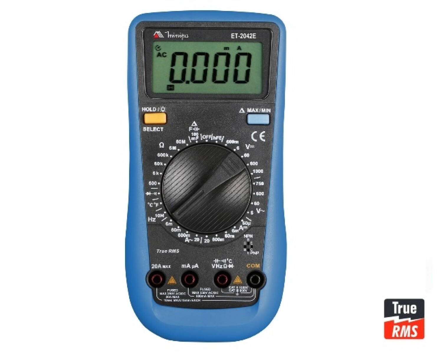 MULTIMETRO DIGITAL CAT 3- 200/750V - 20A MINIPA ET-2042E 