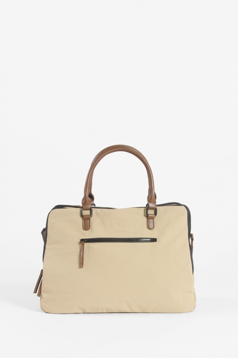 Briefcase para laptop con correa beige