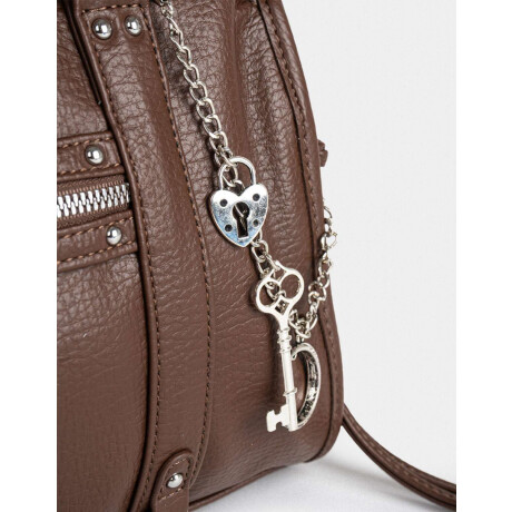 Cartera Bowling Con Cadena Marron Oscuro