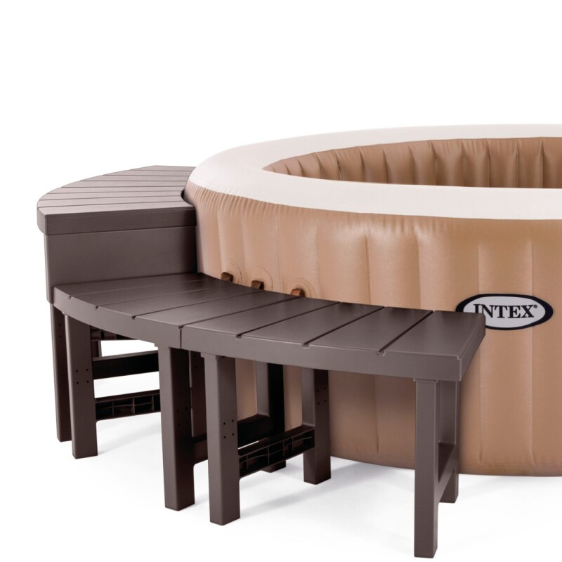 INTEX JUEGO DE 2 BANCOS + 2 MESAS AUXILIARES PARA PURESPA CIRCULAR 4 PERSONAS Intex Juego De 2 Bancos + 2 Mesas Auxiliares Para Purespa Circular 4 Personas