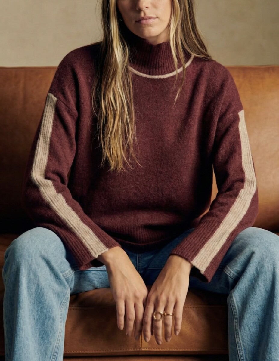 Polera Combinada - Bordeaux 