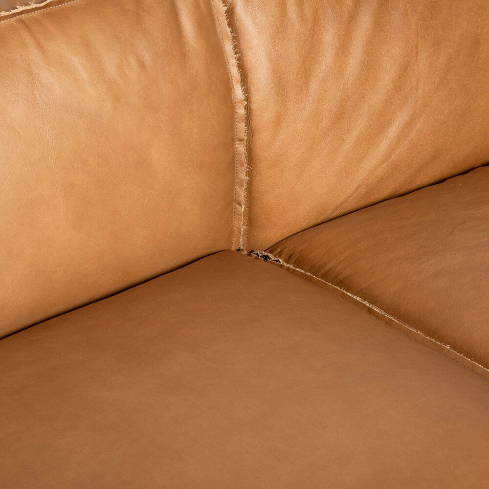 SOFÁ 4 CUERPOS CUERO MARRON TUFA CAMEL